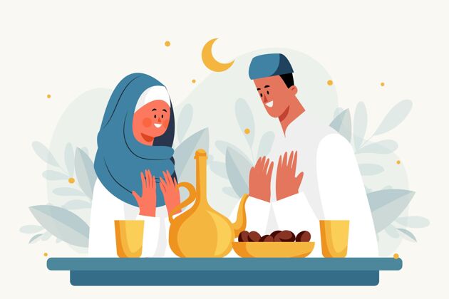 阿拉伯语开斋节插图开斋节文化平面