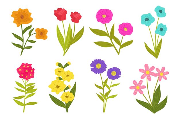 花卉手绘春花系列自然设置花卉