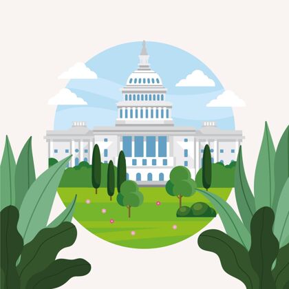 美国详细的白宫插图住宅白宫建筑