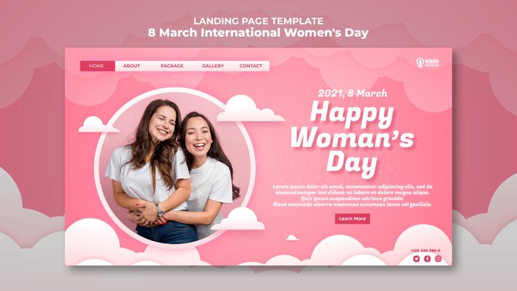 女性国际妇女节登录页主页庆祝国际妇女节