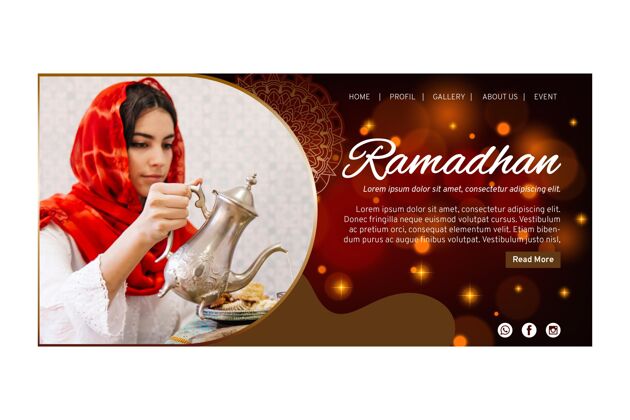 阿拉伯语斋月登陆页面模板伊斯兰教传统网页模板