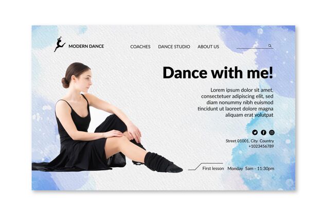 激情舞蹈登陆页爱好登陆页网页模板