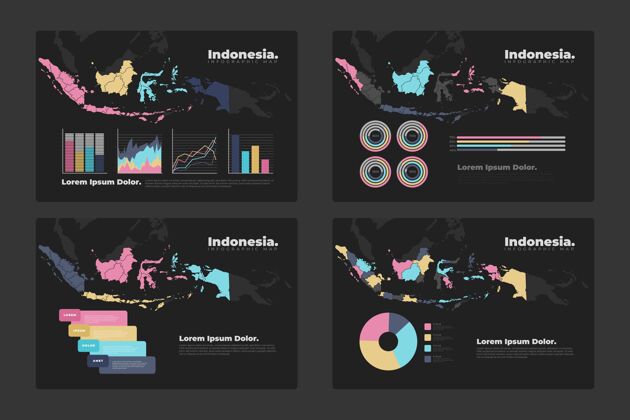 模板印尼地图信息图平面设计目的地地图
