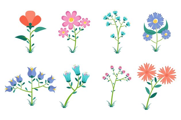 开花平面设计春花系列花卉花卉收集