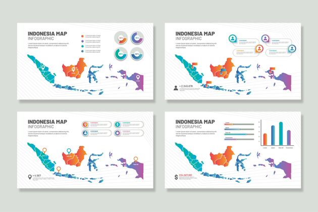 地图印尼地图信息图梯度国家图形