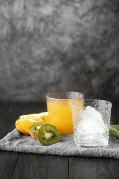 食品橙汁和猕猴桃玻璃分类健康