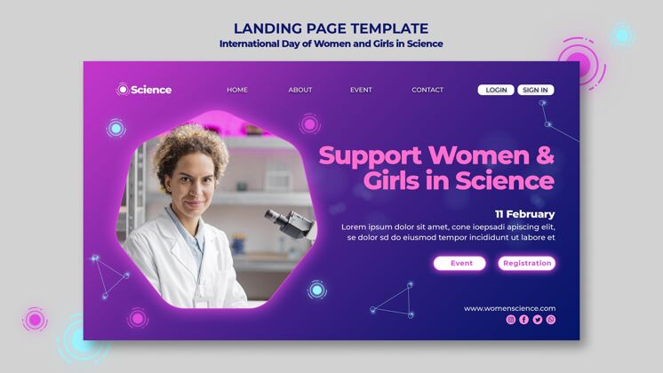 女性国际妇女和女孩科学日登陆页与女科学家一起庆祝女性赋权登录页性别平等