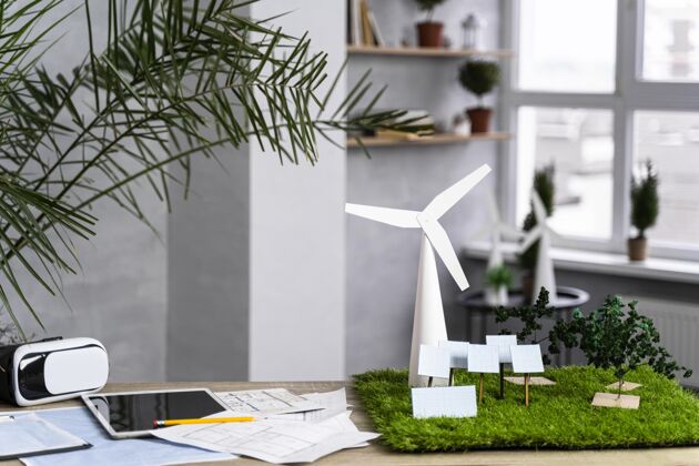 环保环保型风力发电项目 配备风力涡轮机布局工作风力涡轮机