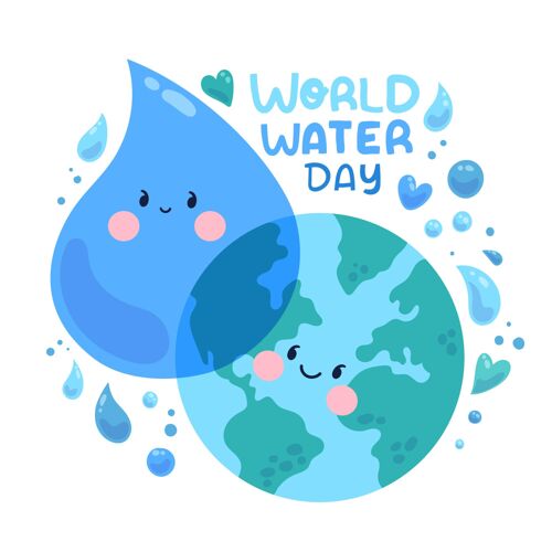 水滴世界水日插画世界水日意识保护