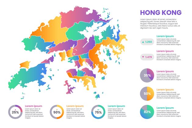 地图香港地图信息图形模板国家图形