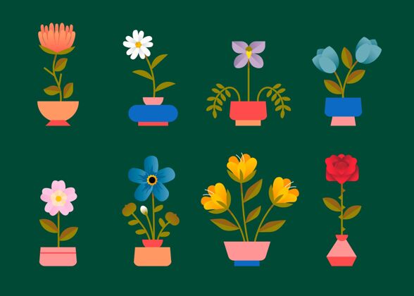 花卉平面设计春花系列自然植物季节