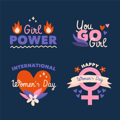 女性国际妇女节徽章标签女性徽章