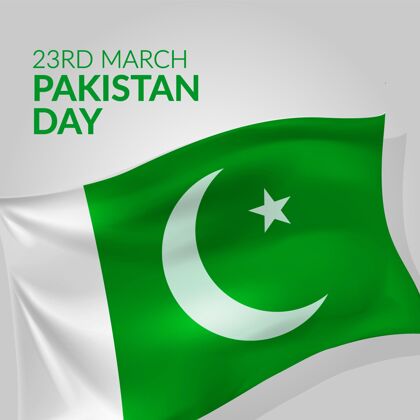 庆祝现实的巴基斯坦国旗日插图纪念国旗国家