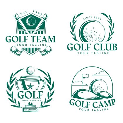 游戏高尔夫标志设置在平面设计平面设计收集标志