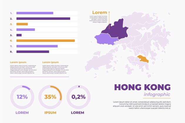 地图香港地图信息图形平面设计信息图形