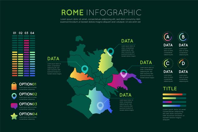 制图渐变罗马地图信息图城市世界轮廓