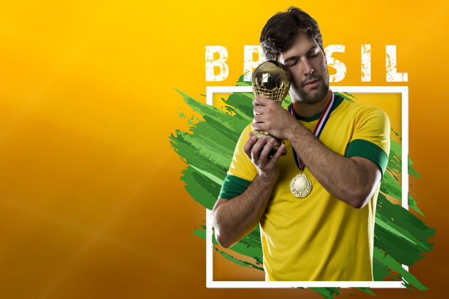 冠军巴西足球运动员 庆祝冠军的胜利户外联赛男子
