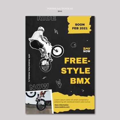 男性垂直海报模板bmx自行车与男子和自行车垂直打印模板自行车