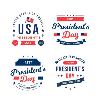美国总统日徽章套装自由2月18日庆祝