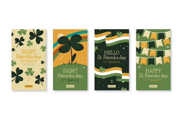 Instagram绘制圣帕特里克节instagram故事集爱尔兰爱尔兰幸运