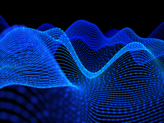 渲染一个抽象的技术与流动的线条和粒子三维渲染技术抽象技术