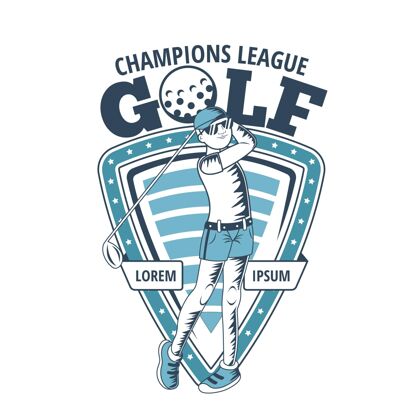 GolfLogo详细的模板复古高尔夫标志VintageSports标签线