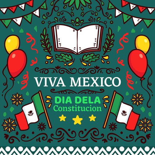 革命墨西哥宪法日手绘插图宪法国家爱国