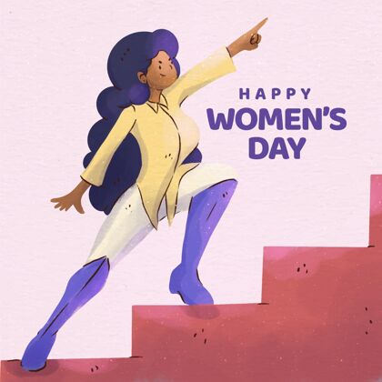 国际水彩国际妇女节活动插画女人味庆祝女人