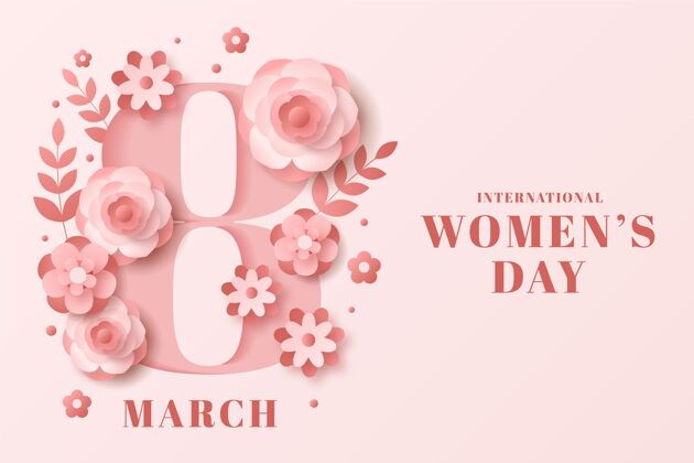 女性带日期的纸制国际妇女节自由女人3月8日