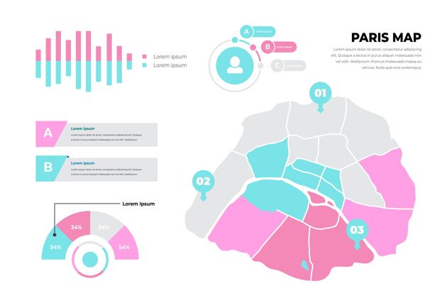 国家地图巴黎地图信息图形模板平面地形信息巴黎