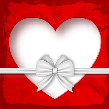 风格情人节礼物与白色丝带和心形插图组成情人节情人节圣人明亮