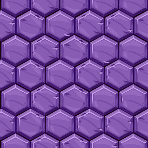 细节无缝纹理的亮紫色六角形石材瓷砖背景复古铺设几何瓷砖封面几何行