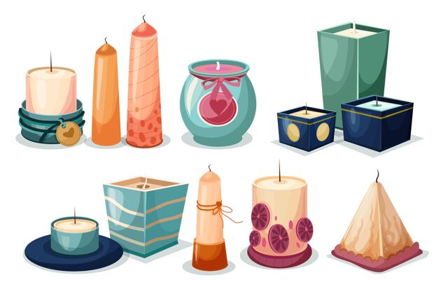 火平面设计香味蜡烛系列气味设置收集