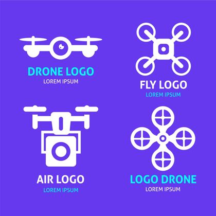 品牌平面设计无人机标志收集徽标模板企业标识业务徽标