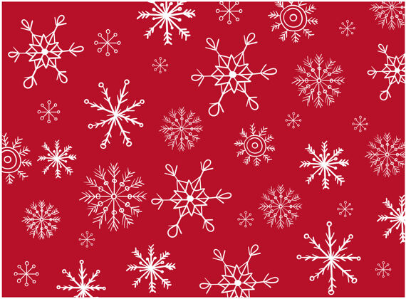圣诞节由不同形状的雪花组成的图案抽象雪花变化