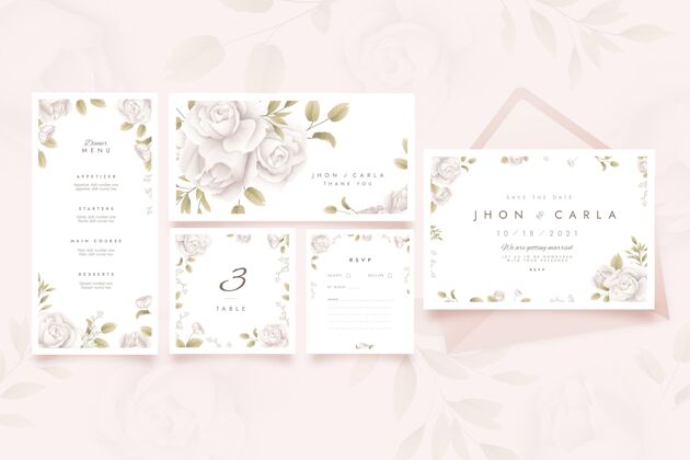 模板花卉婚礼文具系列包装分类结合