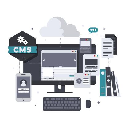 Cms平面设计中的插图cms概念企业编程技术