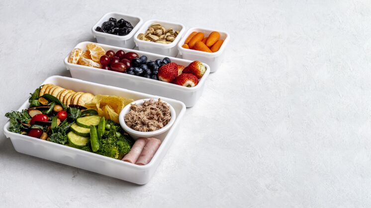 健康高角度包装食品架与复制空间烹饪营养食物