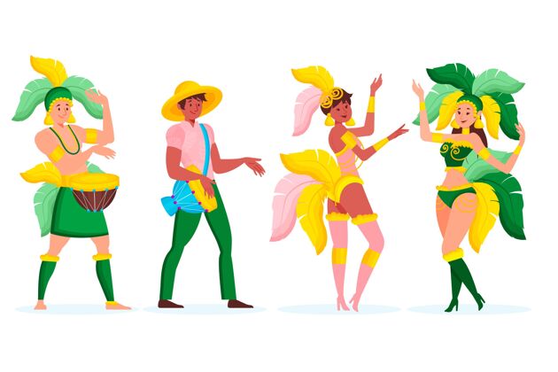 舞蹈巴西嘉年华舞者系列乐趣伪装庆祝