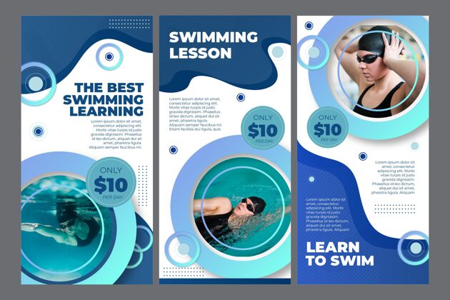 学习游泳课Instagram故事集游泳课程活动