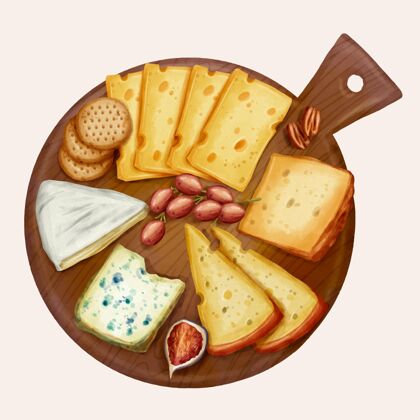 奶酪水彩奶酪板插图绘画美食水彩画