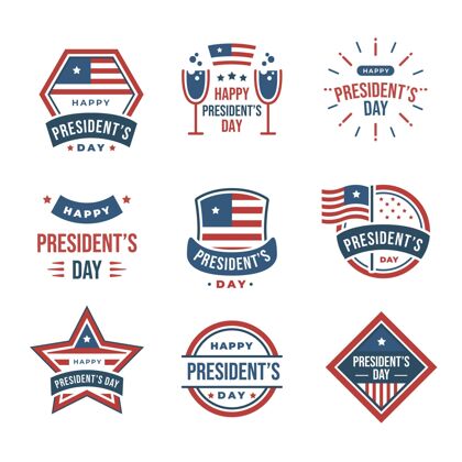 二月总统日标签系列政治包装庆祝
