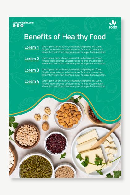 营养生物健康食品海报模板食品饮食现成印刷