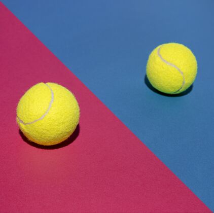 游戏两个网球的高角度静止生活生活爱好