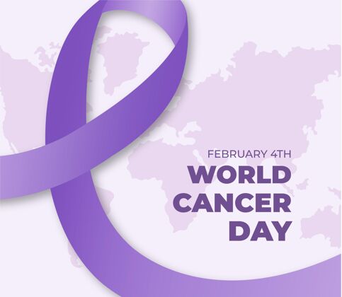 设计世界癌症日平面设计背景与丝带慈善医疗标志