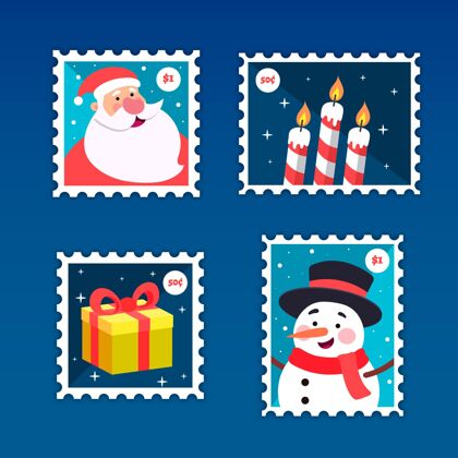 传统平面设计圣诞集邮节日单位设计假日