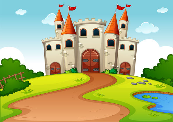 结构城堡塔童话乐园卡通场景王国传说想象