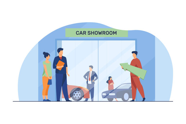 商店人们选择和购买汽车汽车展厅 客户 销售商车辆购买 试驾 运输测试人客户