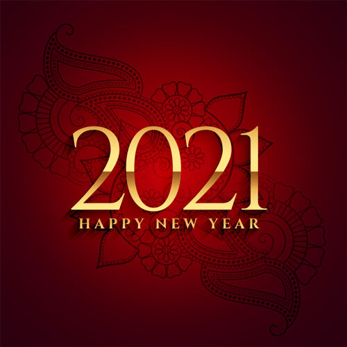 问候新年快乐2021金色背景庆典设计新年日期年份