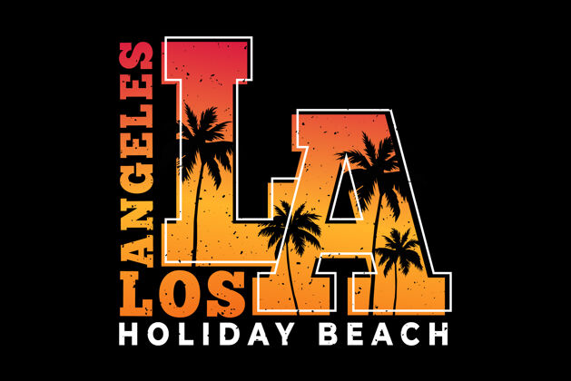 标签假日海滩棕榈日落天空文本热带洛杉矶